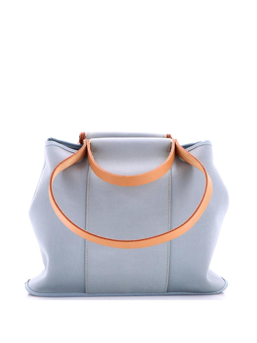 Hermes Cabag Handbag Toile And Leather #377518H11B